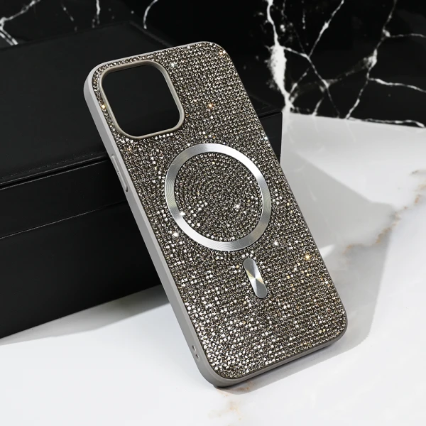 Torbica Magsafe Glam za iPhone 15 Pro Max 6.7 srebrna
