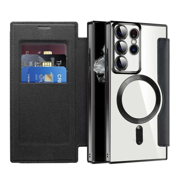 Torbica Magsafe Lux Bi Fold za Samsung S908B Galaxy S22 Ultra crna