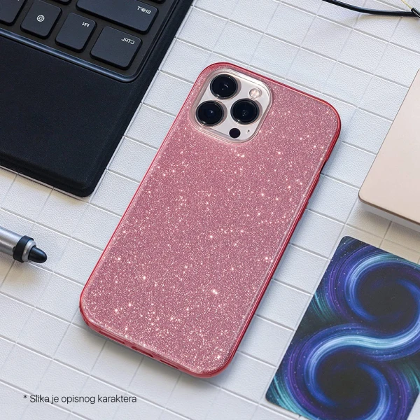 Torbica Crystal Dust za iPhone 14 6.7 Plus roze