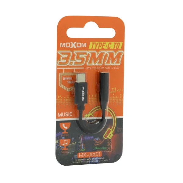 Adapter audio moxom mx-ax01 3.5mm na type c moxom pleteni crni