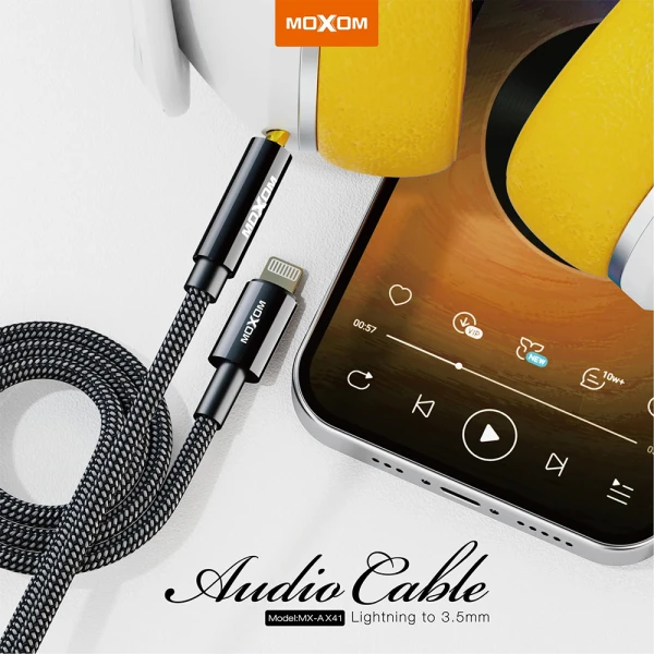 Adapter audio moxom mx-ax41 lightning na aux 3.5mm muski