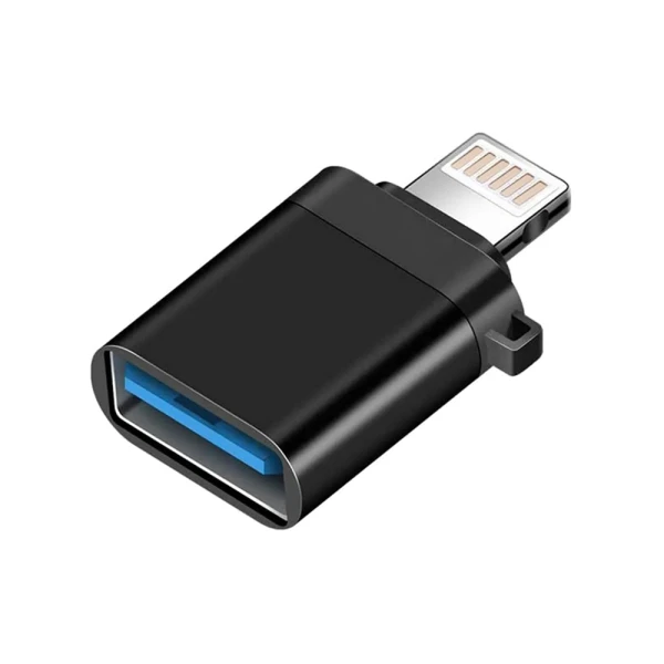 Adapter otg lightning na usb3.0 sa data transfer funkcijom crni
