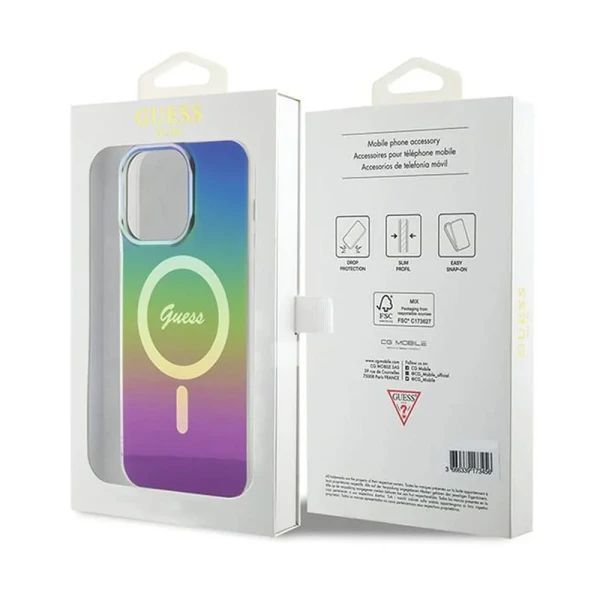 Torbica Guess Hc IML Magsafe Iridescent za iPhone 15 Pro 6.1 crna (GUHMP15LHITSK)
