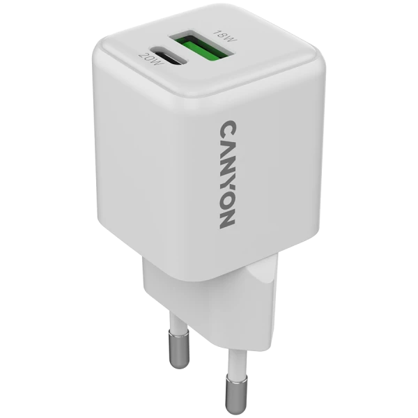 CANYON charger CU20AC GaN 20W 1xPD 1xQC EU White ( CNS-CUW20AC ) 