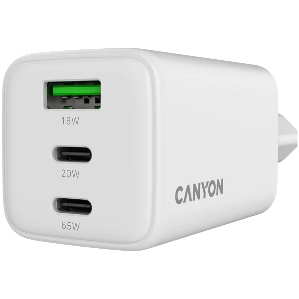 CANYON charger CU65ACC GaN 65W 2xPD 1xQC EU White ( CNS-CUW65ACC ) 