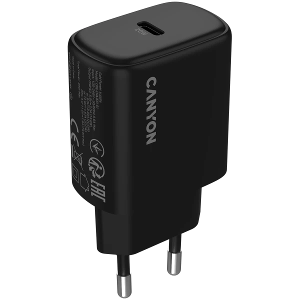 CANYON charger OnCharge 200 20W 1xPD EU Black ( CNE-CHA200-11 ) 