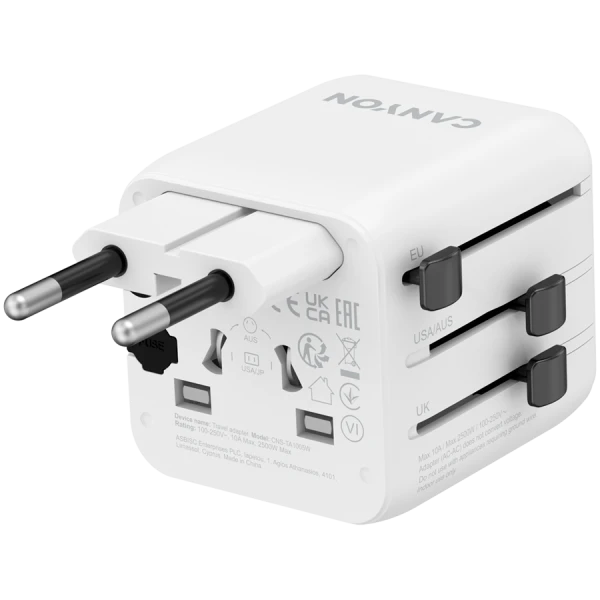 CANYON Travel Adapter OnTour One EUUKUSAUS White ( CNS-TA1005W ) 