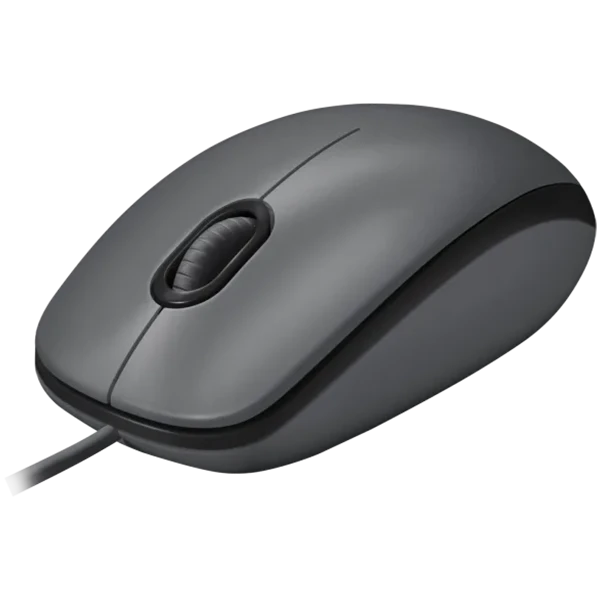 LOGITECH M100 Corded Mouse - BLACK - USB ( 910-006652 ) 