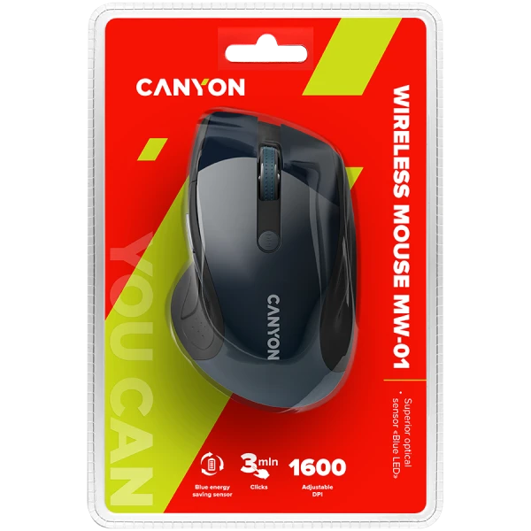 CANYON mouse MW-01 BlueLED Wireless Blue Grey ( CNS-CMSW01BL ) 