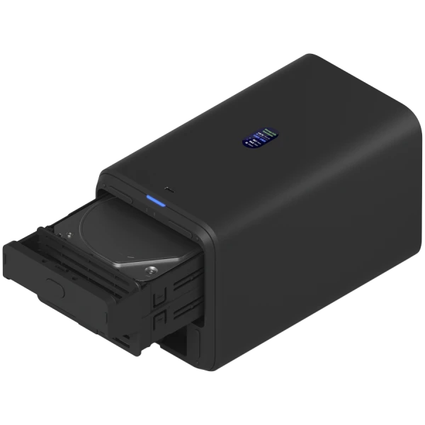 Ubiquiti UniFi UNAS-2-B-EU Network Attached Storage with (2) 3.5inch HDD bays, 2.5 GbE networking, USB-C connectivity, and an included PoE+