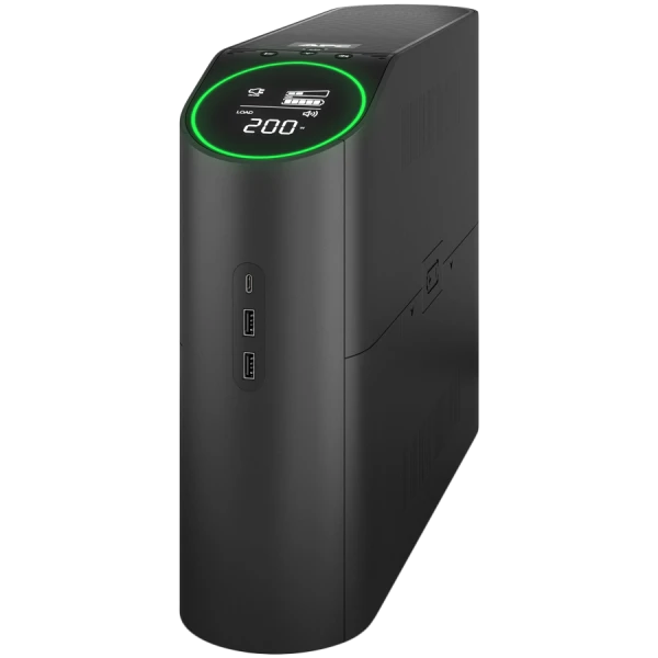 APC Back-UPS Pro for Gaming, 2200VA1320W, Tower, 230V, 4x Schuko and 2x IEC C13 outlets, RGB Lights, Pure Sine Wave, Midnight (Black) ( BGM