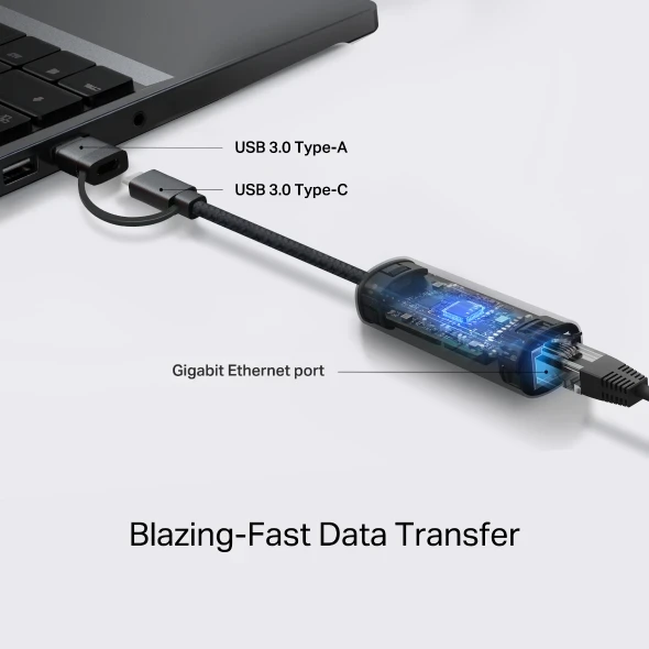 Adapter TP-LINK UE310C USB-C /USB-A  -  RJ 45 Gigabit Ethernet