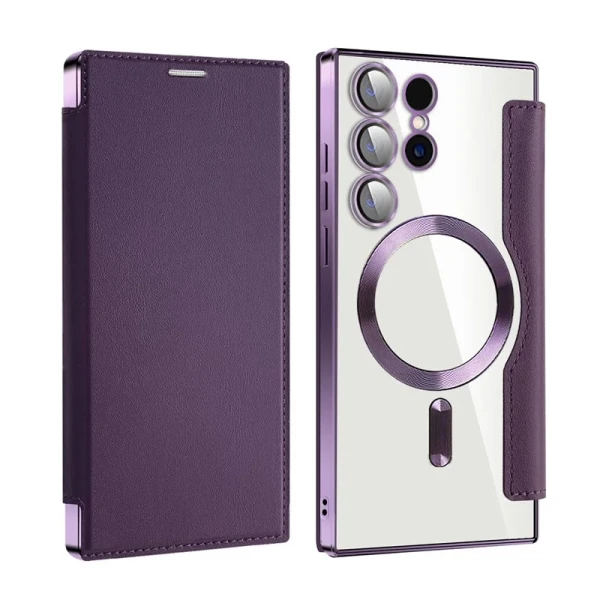 Torbica Magsafe Lux Bi Fold za Samsung S928B Galaxy S24 Ultra ljubicasta