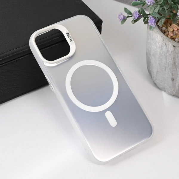 Torbica Magsafe Clear za iPhone 13 6.1 srebrna