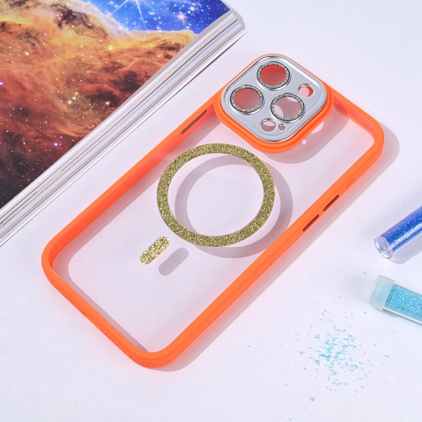 Torbica Magsafe shining za iPhone 15 Pro Max 6.7 narandzasta