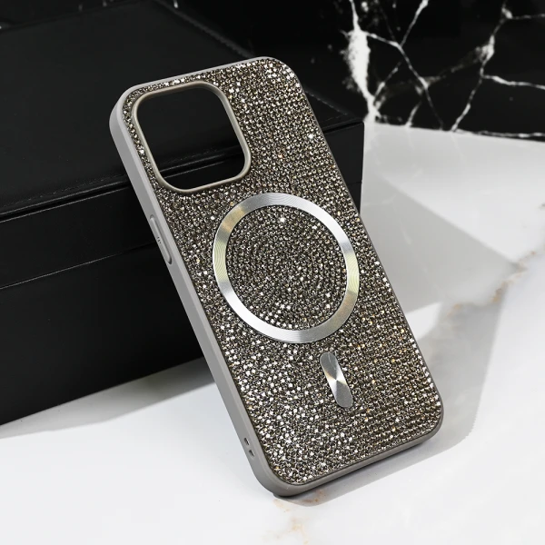 Torbica Magsafe Glam za iPhone 13 Pro 6.1 srebrna