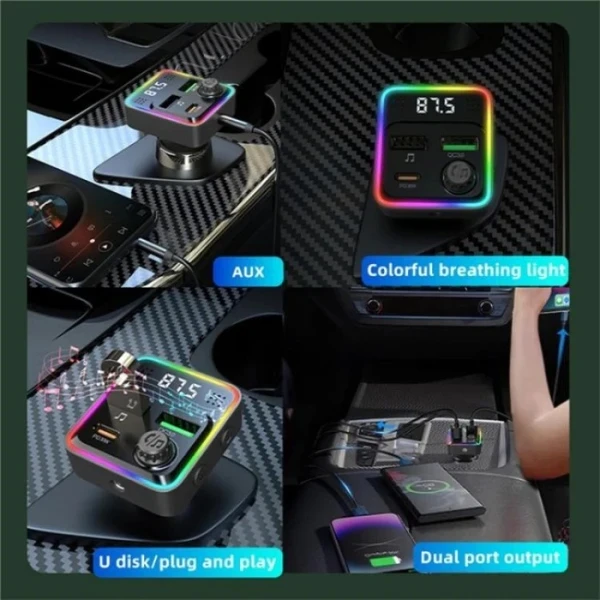 FM Transmiter i punjač Kettz Floyd Bluetooth/2xUSB QC3.0/Type-C PD30W/LED