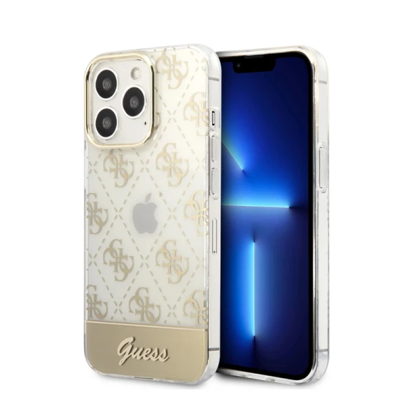 Torbica Guess Hc 4G Electro Script za iPhone 14 Pro 6.1 zlatna (GUHCP14LHG4MHG)