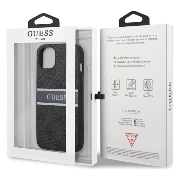 Torbica Guess Stripe za iPhone 13 6.1 siva (GUHCP13M4GDGR)