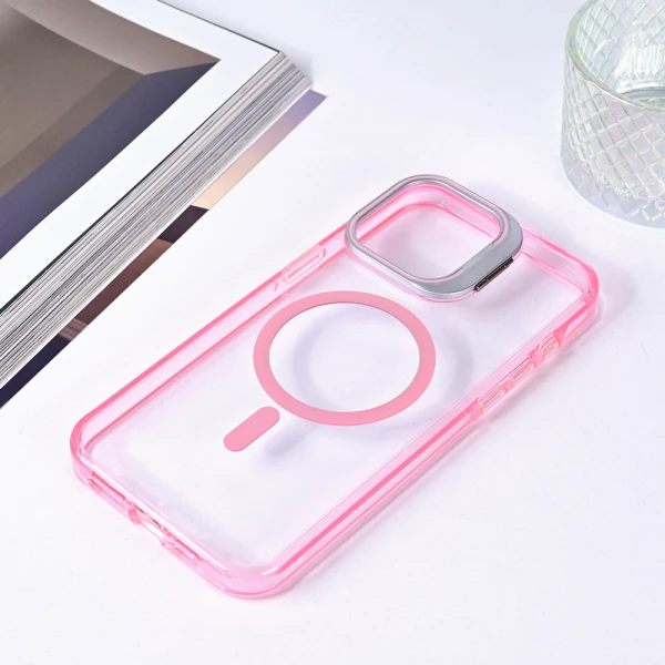 Torbica Magsafe transparent za iPhone 13 Pro Max 6.7 pink