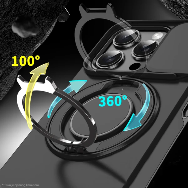 Torbica CamShield Ring stand za Samsung S918B Galaxy S23 Ultra ljubicasta