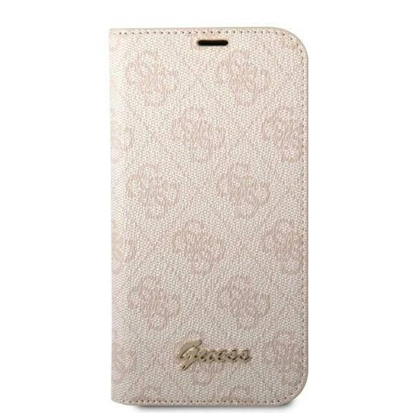 Torbica Guess BT PC/TPU 4G PU Script Metal za iPhone 14 Pro 6.1 pink (GUBKP14LHG4SHP)