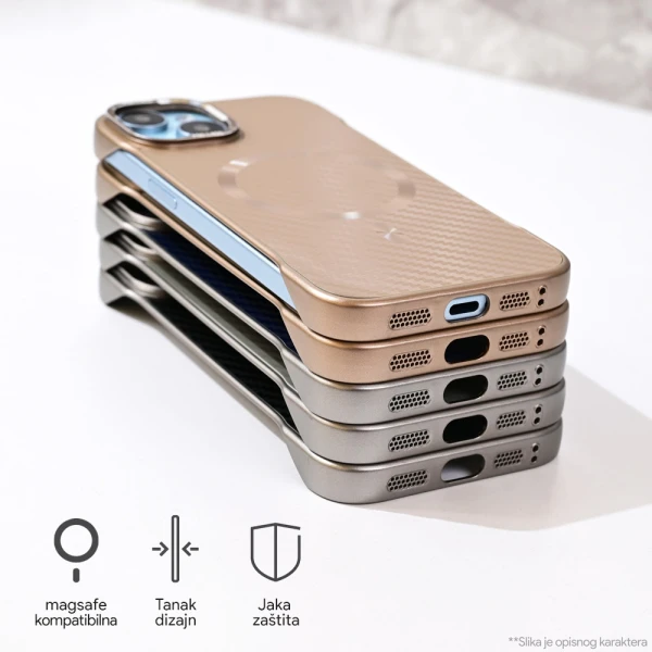 Torbica Magsafe Carbon za iPhone 16 6.1 siva