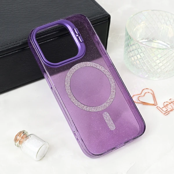 Torbica Magsafe Sparkle za iPhone 15 Pro 6.1 ljubicasta