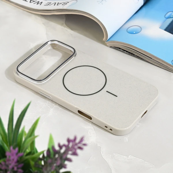 Torbica Magsafe Sparkle Dust za iPhone 17 Pro Max 6.9 srebrna