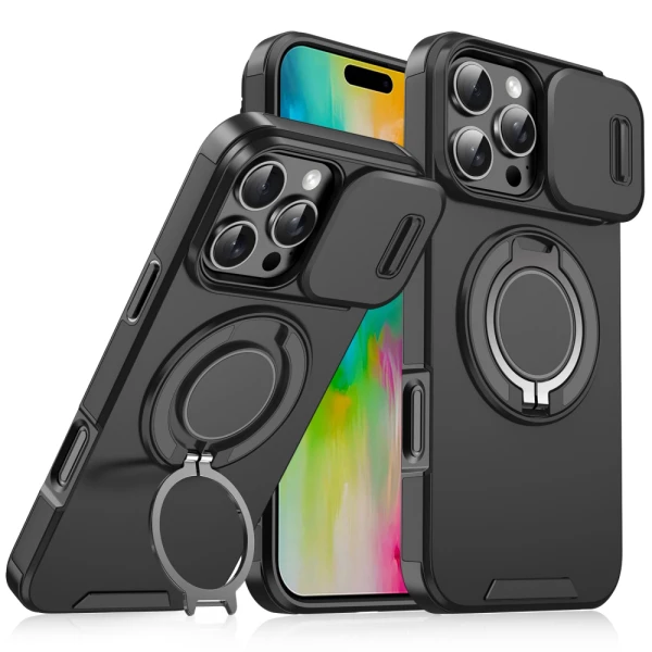 Torbica CamShield Ring stand za iPhone 16 Pro 6.3 crna