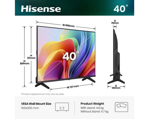 HISENSE 40 inča 40A4S LED FHD Smart TV 