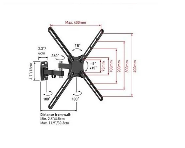 BARKAN E3423 LCD TV zglobni zidni nosač od 13 do 58 inča 