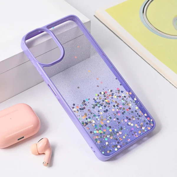 Torbica Frame Glitter za Samsung A065F Galaxy A06 ljubicasta