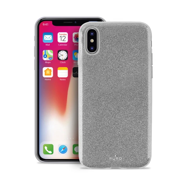 Torbica Puro Shine za iPhone X srebrna