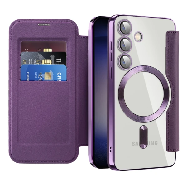 Torbica Magsafe Lux Bi Fold za Samsung S931B Galaxy S25 ljubicasta