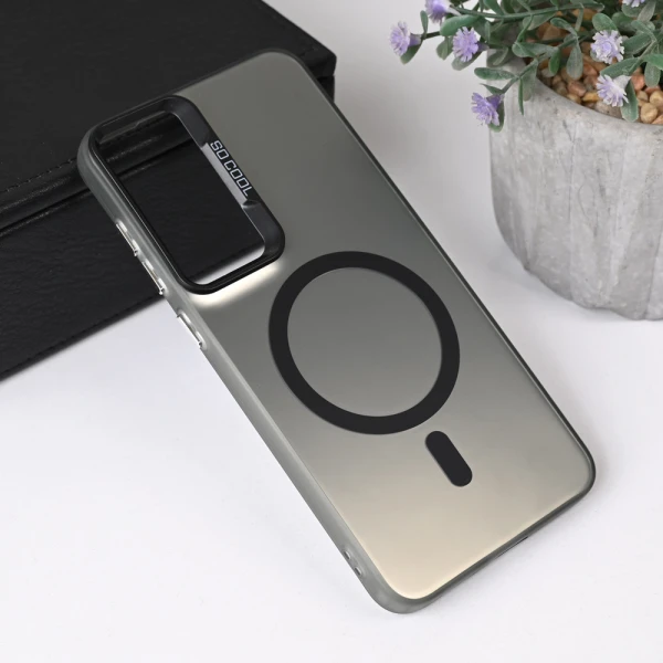 Torbica Magsafe Clear za Samsung S936B Galaxy S25 Plus crna