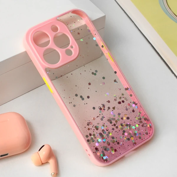 Torbica Frame Glitter za iPhone 14 Pro 6.1 roze