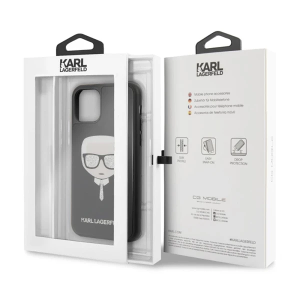 Torbica Karl Lagerfeld Double Layers Glitter za iPhone 11 Pro Max 6.5 crna ( KLHCN65DLHBK)