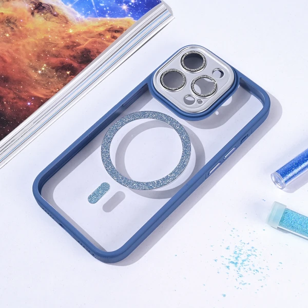 Torbica Magsafe shining za iPhone 15 Pro 6.1 svetlo plava