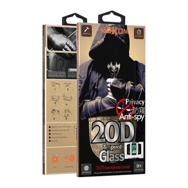Folija za zastitu ekrana glass moxom 20d privacy za iphone 15 pro (6.1)