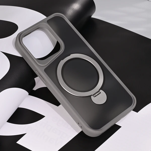 Torbica Magsafe Ring Stand za iPhone 15 Pro 6.1 siva