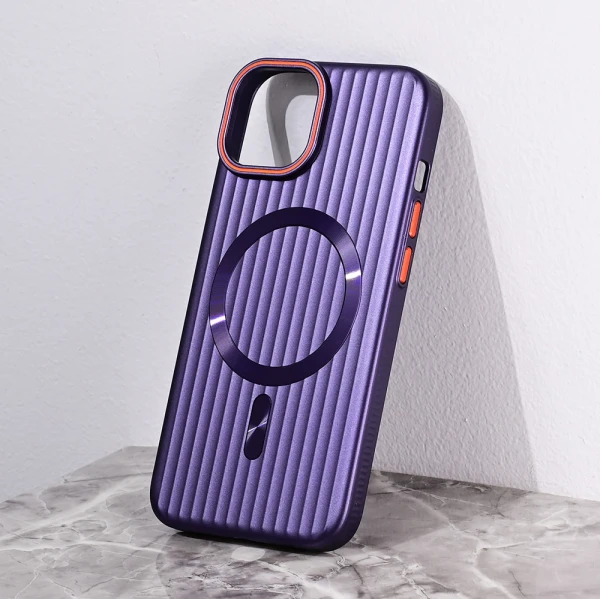 Torbica Magsafe Stripe za iPhone 15 6.1 ljubicasta