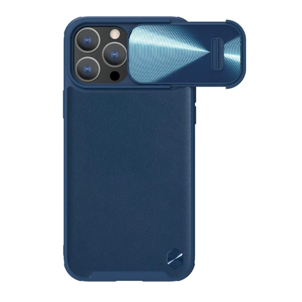 Futrola nillkin cam shield leather s za iphone 14 pro (6.1) plava
