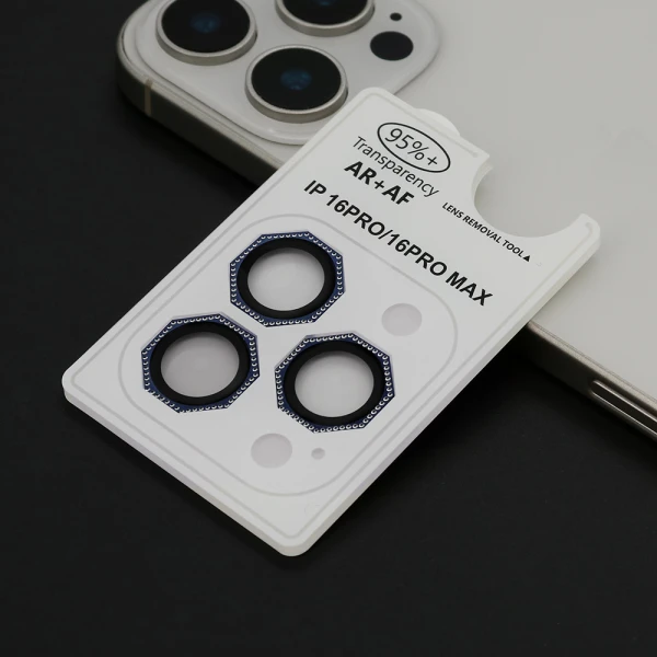 Folija za zastitu kamere octagon diamond za iphone 16 pro (6.3)/16 pro max (6.9) plava