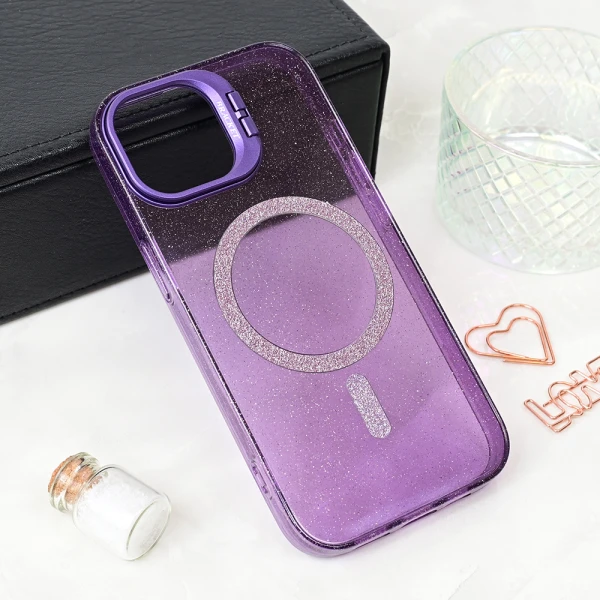 Torbica Magsafe Sparkle za iPhone 15 6.1 ljubicasta