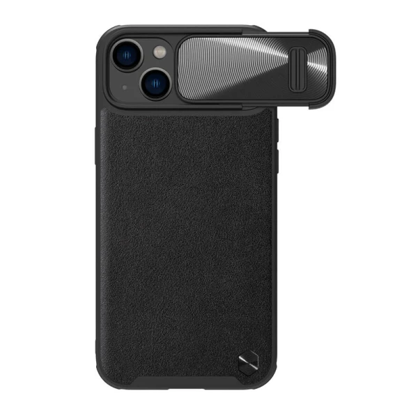 Futrola nillkin cam shield leather s za iphone 14 6.1 crna