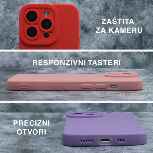 Futrola silikon pro camera za iphone 14 plus (6.7) roze