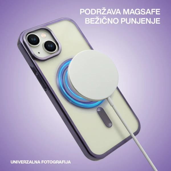 Futrola clear elegant magsafe za iphone 15 plus (6.7) ljubicasta