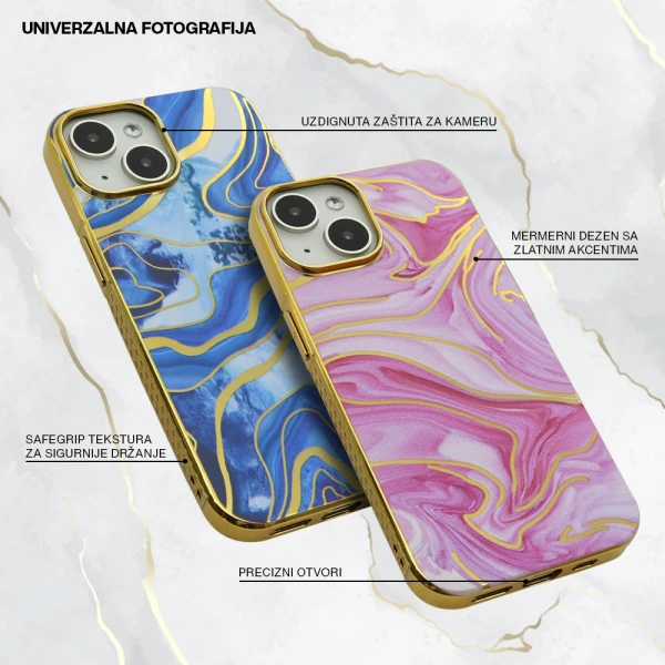 Futrola marble za iphone 15 pro (6.1) ljubicasta