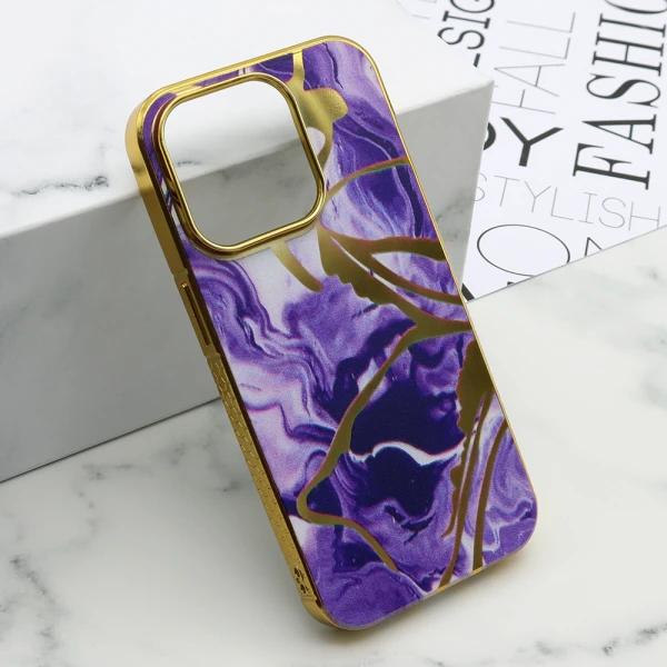 Futrola marble za iphone 15 pro (6.1) ljubicasta